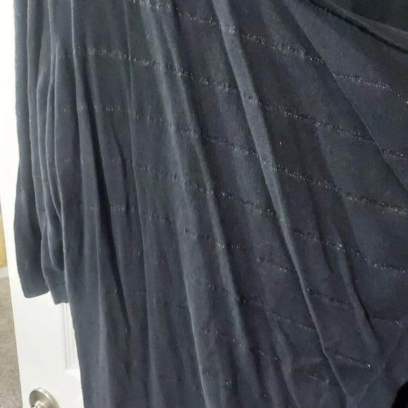 Lane Bryant Black with Simmer Stripes Open Front 3/4 Sleeve Cardigan Size 22/24 - Picture 7 of 10